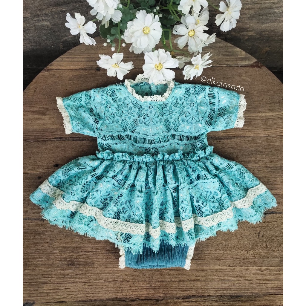 ocean dress, newborn romper, newborn fotografi, newborn props, newborn girl, baby dress, baju bayi, 
