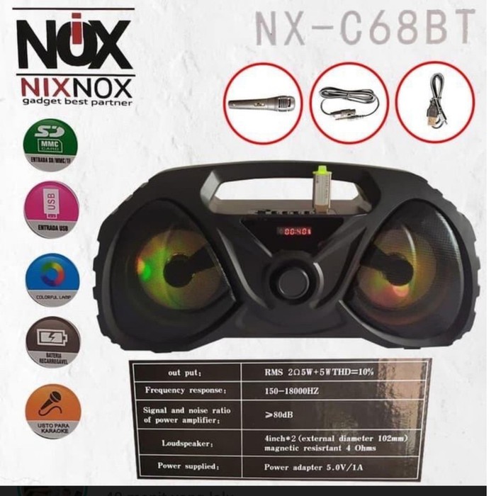 Speaker Bluetooth Karaoke NX-C68BT Free Microphone SPEAKER MURAH