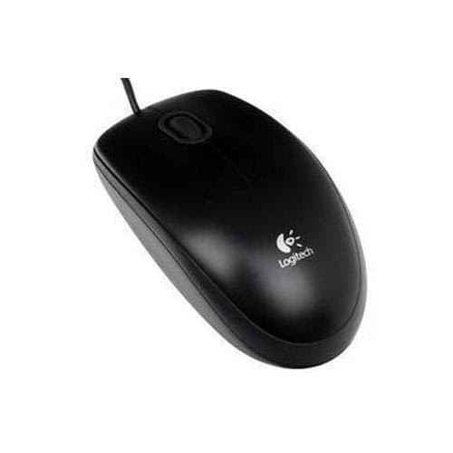 Mouse logitech wired usb 2.0 standard optical 800dpi b100 for gaming office original - mice kabel optik optic b-100