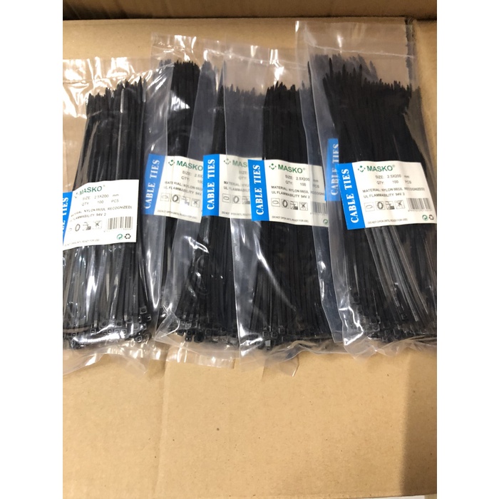 

ORGANIZER-DOCUMENT- KABEL TIES TALI SABUK 200MM 2.5 X 200 MM 20 CM ISI 100 PCS - HITAM -DOCUMENT-