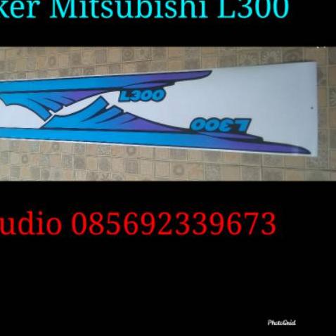 Sticker stiker Mobil tulisan MITSUBISHI L 300 L300 pick up Bak