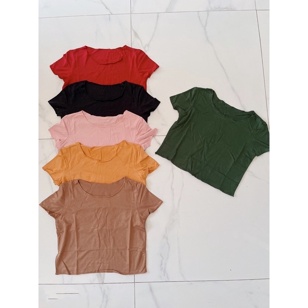 croptop amora  polos wanita import.kaos pendek korean import .crop murah spandek halus ,croptop murah