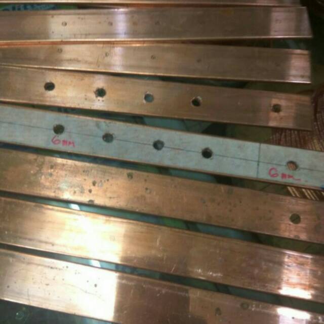 Plat Busbar Tembaga 5 x 50 mm Rail cooper 40cm