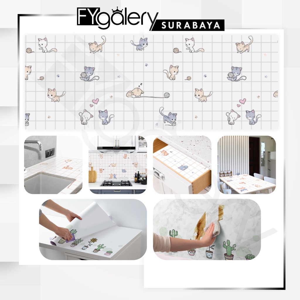 FYGALERYSURABAYA HL0205 Wallpaper Dinding Dapur Anti Minyak 3D Sticker Kitchen