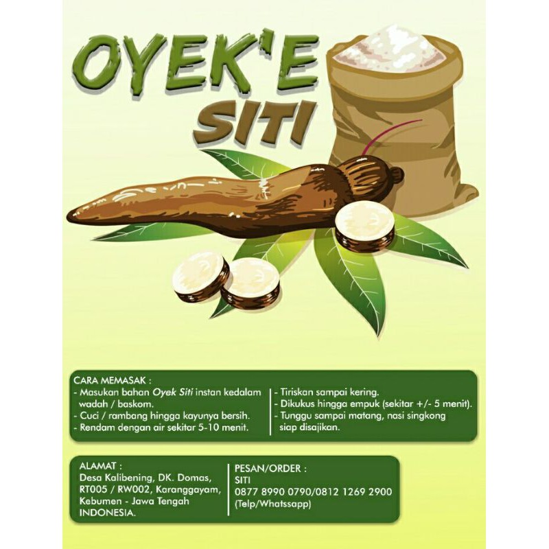 [ 500GR ] BERAS SINGKONG OYEK'E SITI