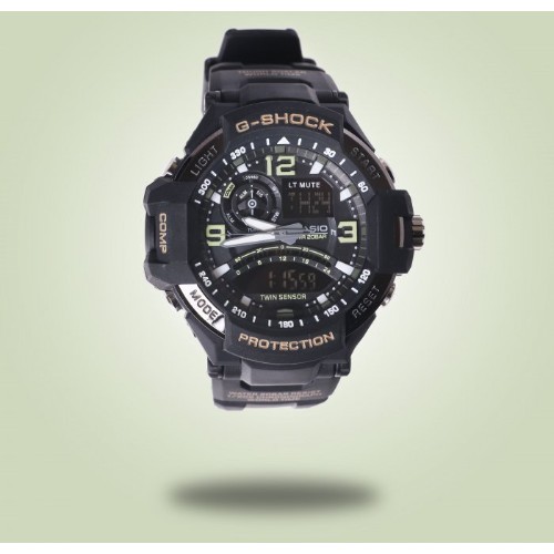 JAM TANGAN PRIA G-SHOCK CASIO GA-1000 PESAWAT SERI BLACK GS