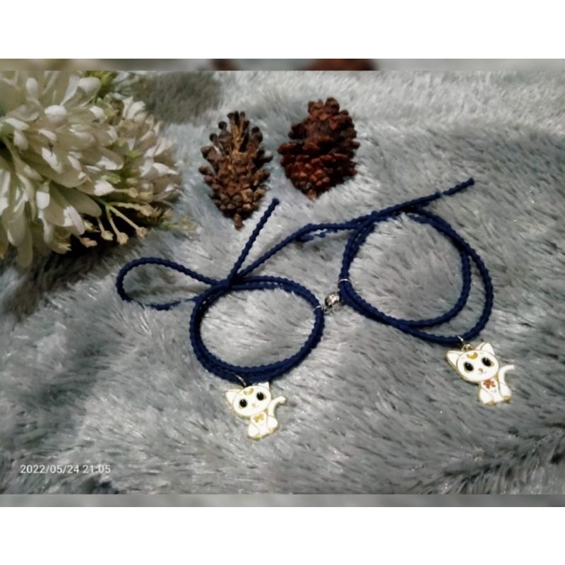 2[pcs]Gelang couple enamel CAT Putih