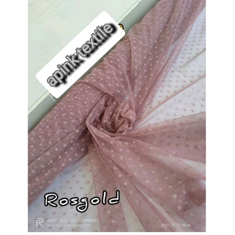 bahan kain tile dot kain kebaya /kain tule polkadot meteran bahan goun pengantin aplikasi