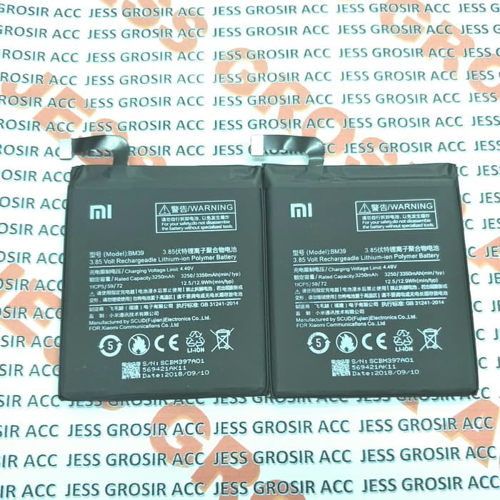 Baterai Battery Original Xiaomi BM-39 BM39 For type HP Mi 6 - Mi6 - MCE16