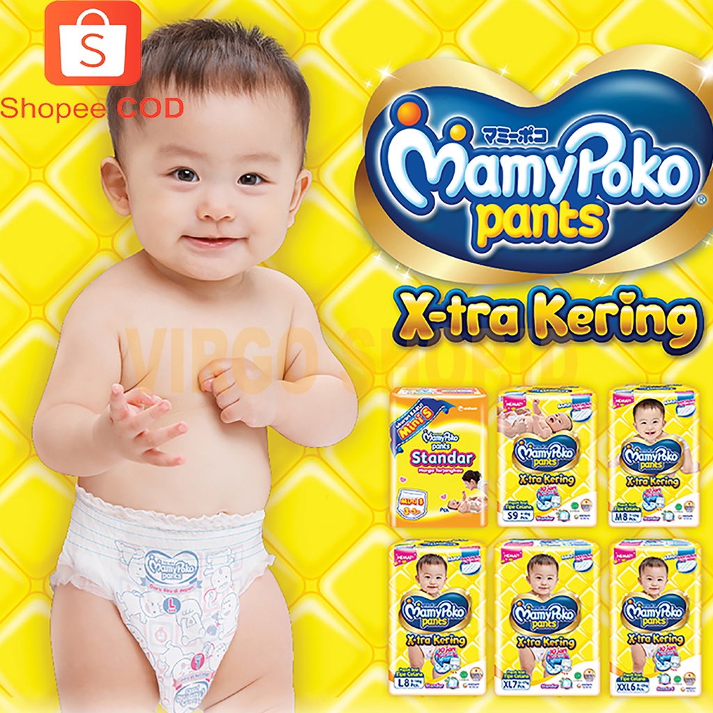 Mamypoko Pants Extra Kering S38/M32/L28/XL26/XXL24 / Mamypoko x-tra kering extra S38 M32 L28 XL26 XXL24 mamy poko S 40 M 34 M 34 L 30 L 30 XL26 XXL 24 popok sekali pakai baby pants