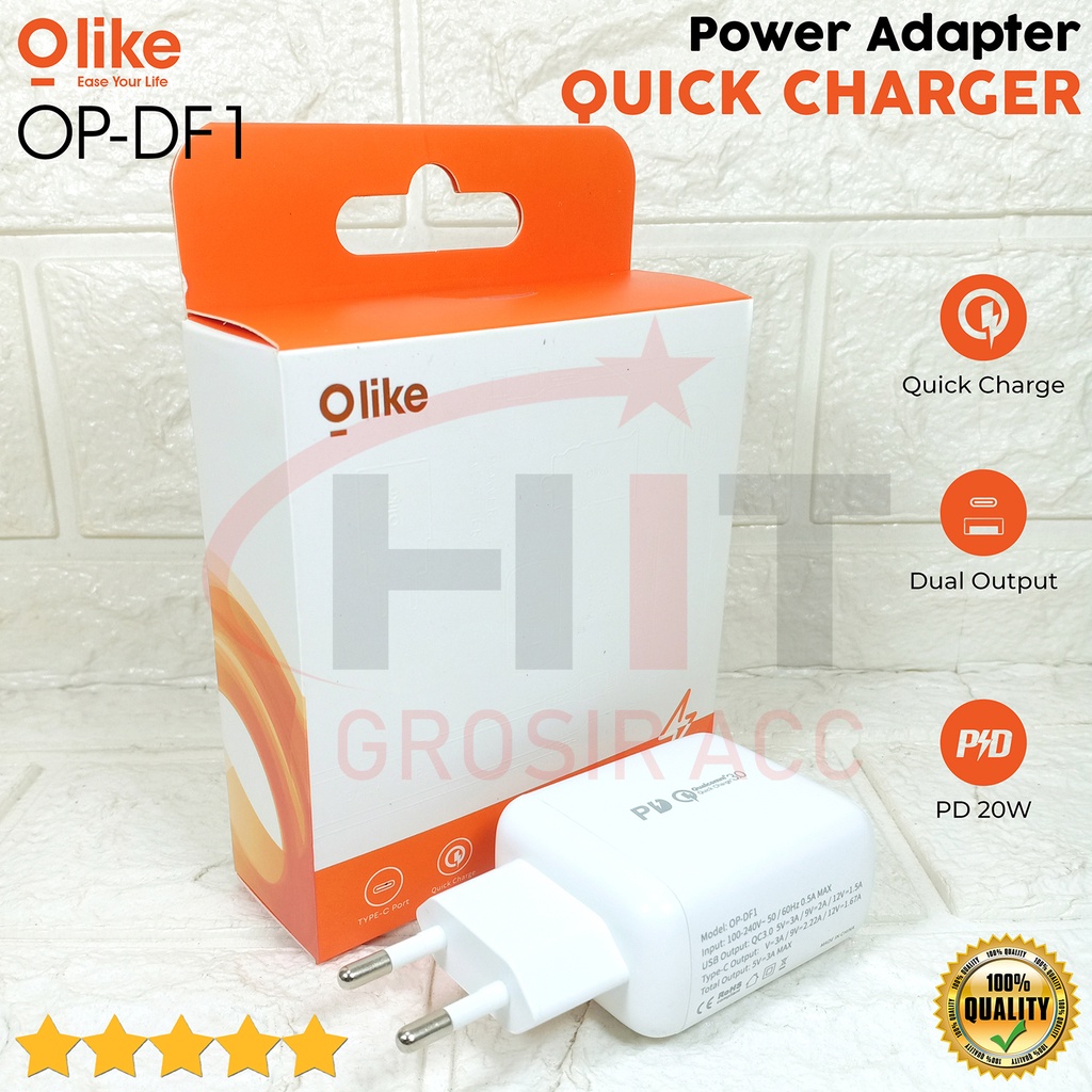 Power Adapter Olike Qualcomm Quick Charge 3.0 Dual Port OP-DF1