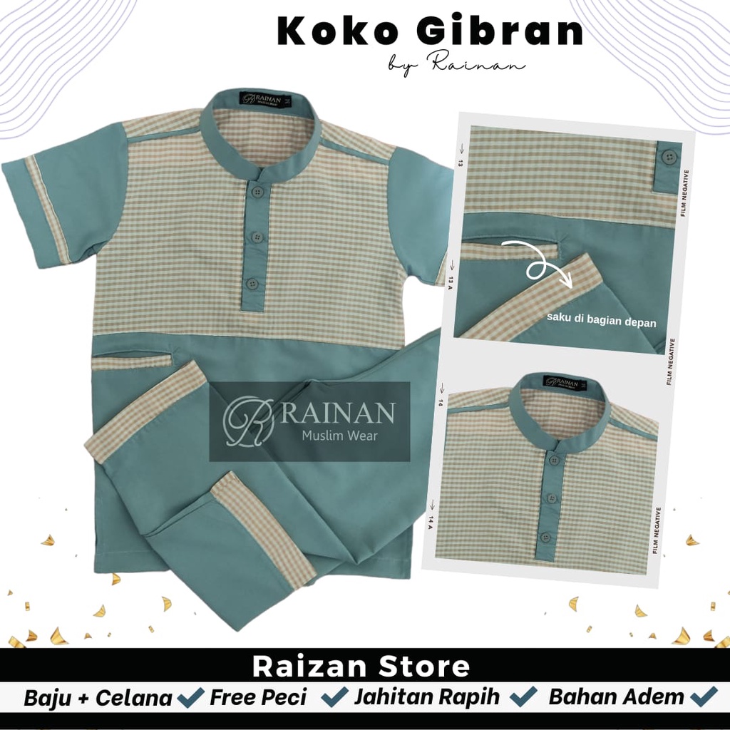 RAIZAN STORE Koko Anak Laki Laki Umur 1 sampai 12 tahun / Koko Gibran by Rainan ORI terbaru 2022 (Fr