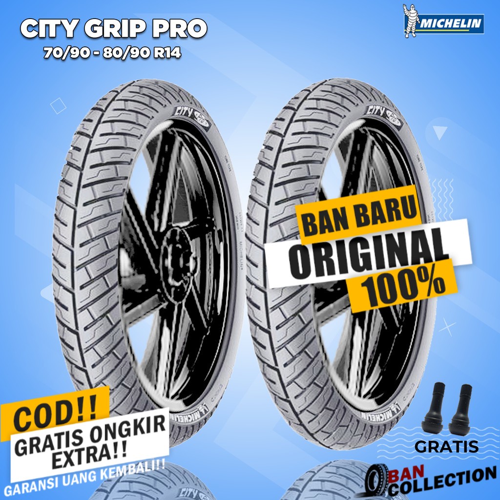 Paket Ban Motor Matic // MICHELIN CITY GRIP PRO 70/90 - 80/90 Ring 14 Tubeless ban motor matic tuble