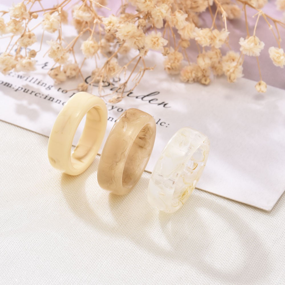 Cincin Bahan Resin Bentuk Bulat Untuk Wanita