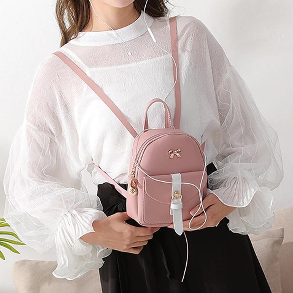 Terlaku.❄➚ Tas Ransel Wanita kecil mini kulit Backpack Punggung selempang import F644 75