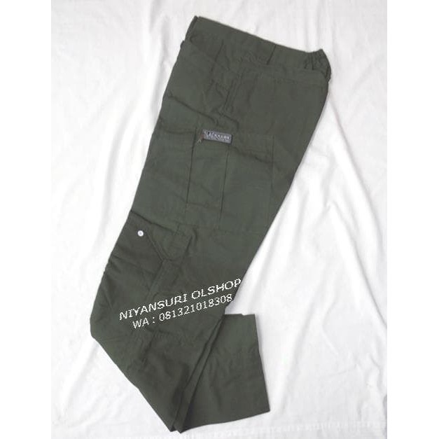 Three Denim Celana Cargo Panjang Pria PDL Outdoor Abu Abu Hitam Big Si C4A4  Celana PDL (model t