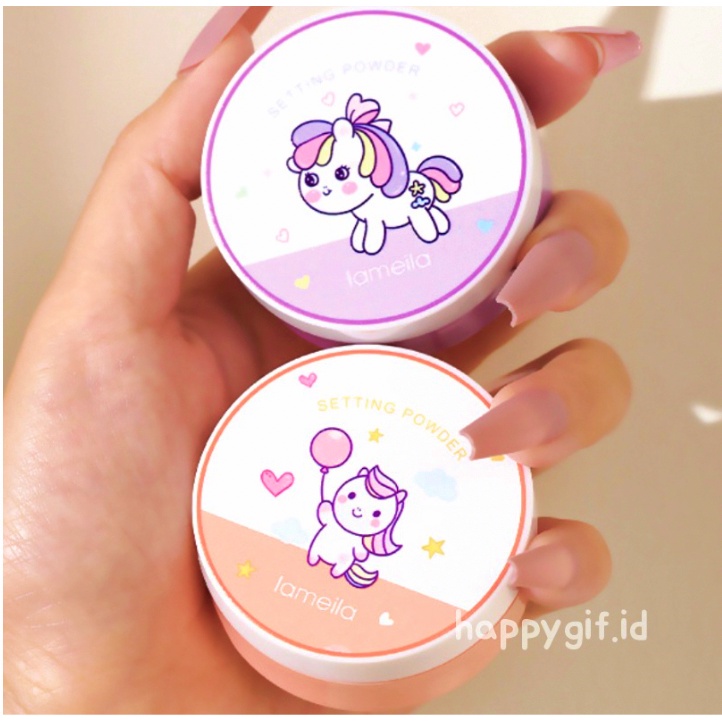 LAMEILA Bedak Unicorn Pengontrol Minyak Wajah Halus Powder LA118 5089