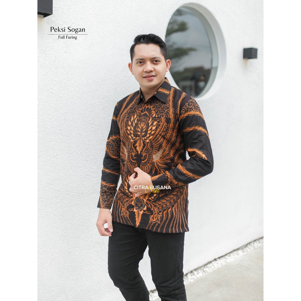 MANUK PEKSI COKLAT Batik Pria Full Furing Bahan Katun Halus Primisima