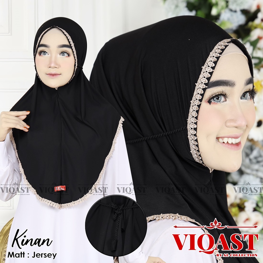 Jilbab Instan Bergo Renda Kinan Ukuran L Bahan Jersey Kerudung Daily