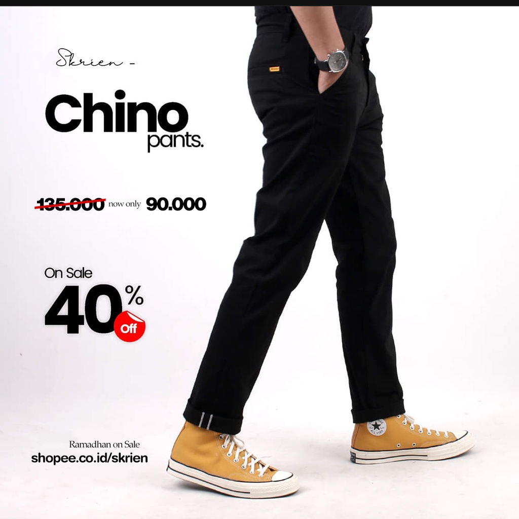 Skrien CELANA CHINO ORIGINAL PREMIUM PRIA SLIM FIT STRETCH CASUAL FORMAL CHINOS PREMIUM IN ONE Moonoxide