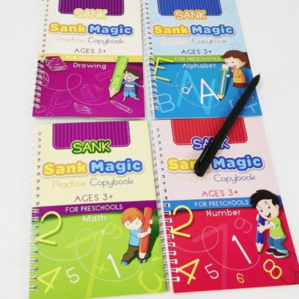 Lanfy Buku Latihan Kaligrafi Reusable Alur Pencerahan Math Arithmetic 3D Practice Book