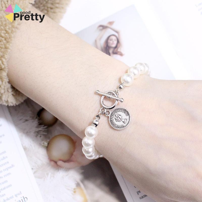 Gelang Fashion Sederhana Imitasi Mutiara Gelang Manik-manik Perhiasan Gelang Wanita - PD
