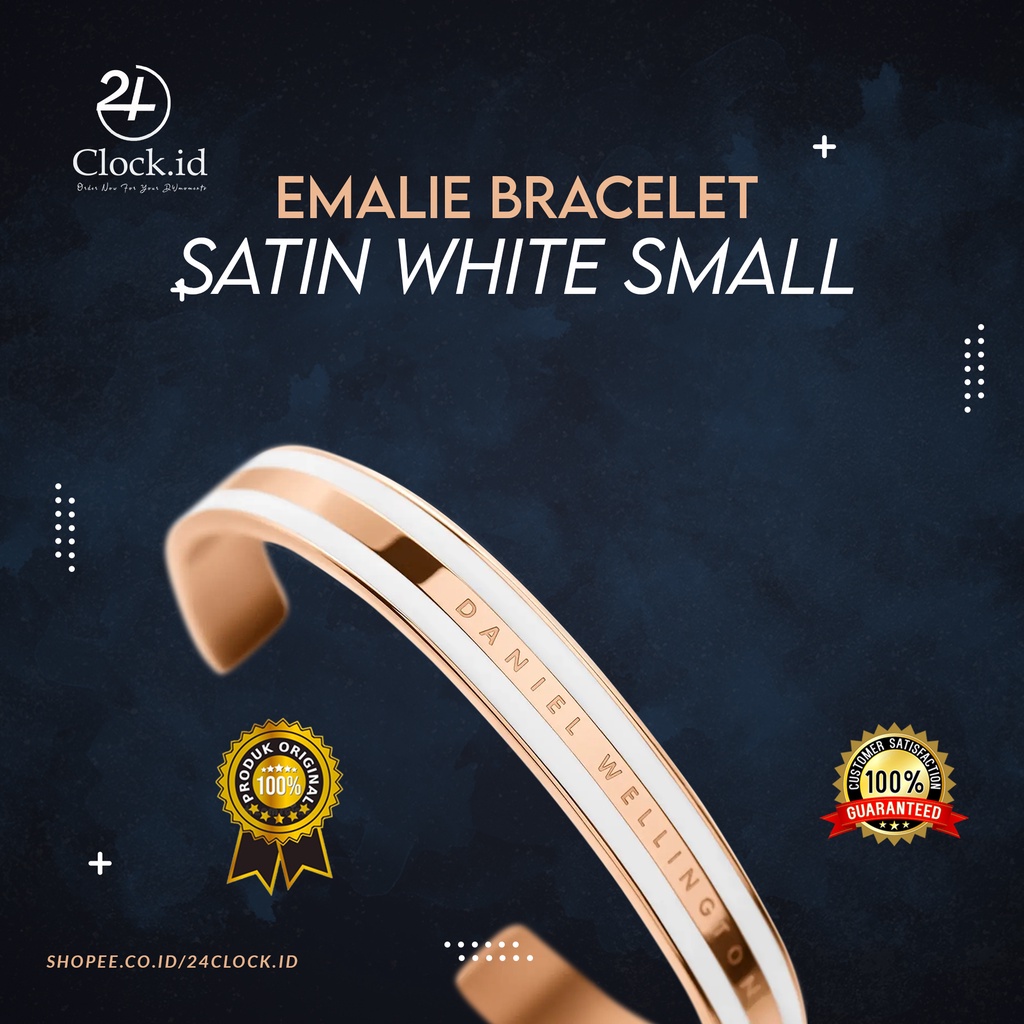 (GELANG DANIEL WELLINGTON ORIGINAL 100%) EMALIE BRACELET SATIN WHITE SMALL