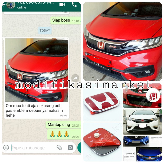 emblem honda mobilio red emblem honda merah depan belakang