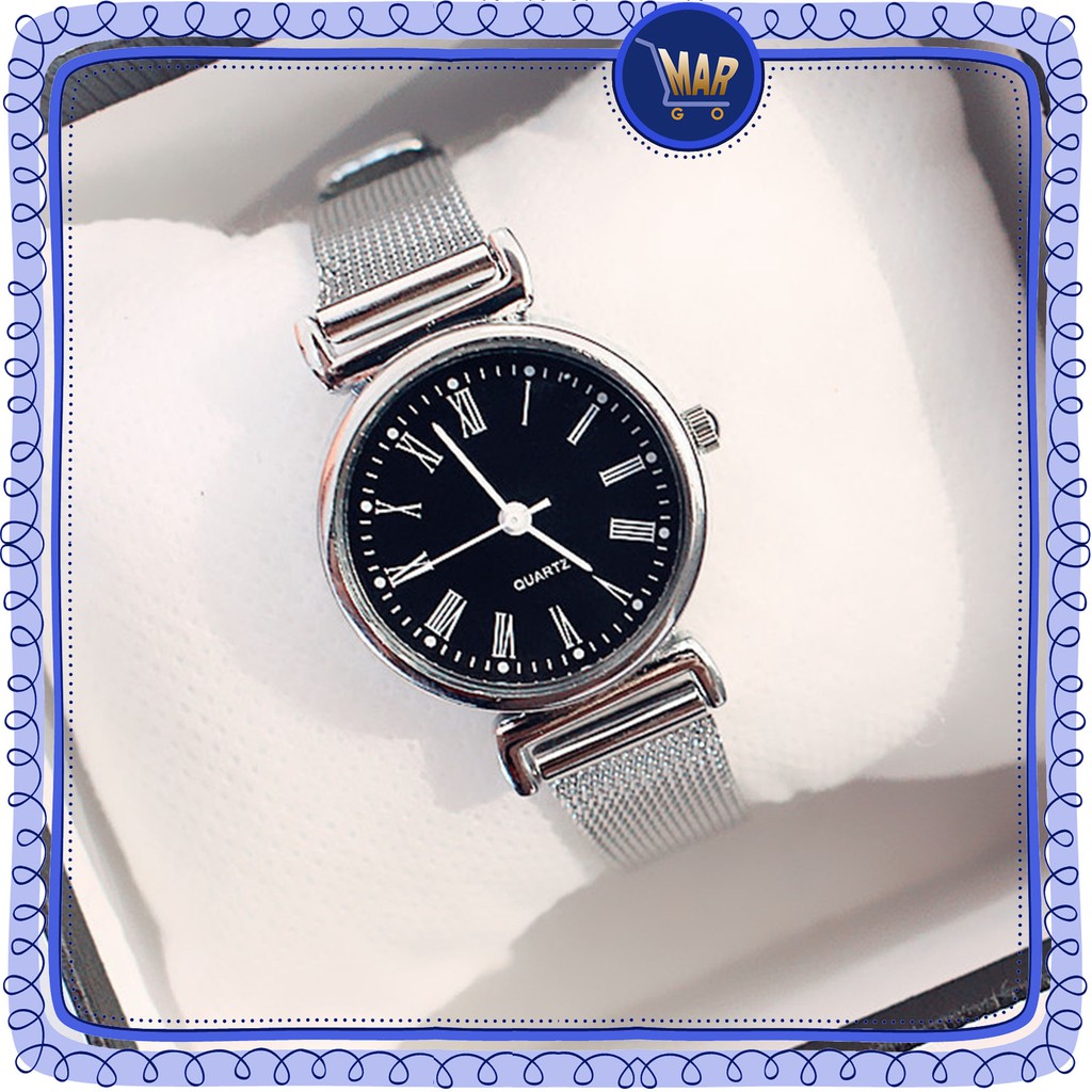 Jam Tangan Stainless Steel Jam Tangan Wanita Analog-Romawi
