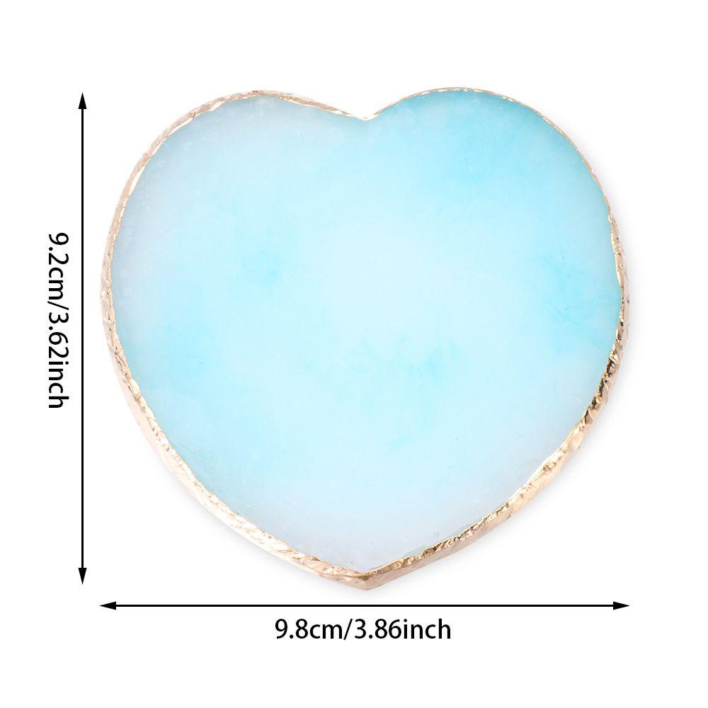 Preva Nail Art Palette Golden Rim Agate Resin Batu Goyang Rak Foundation Mixing Painting Palette Nail Art Piring Tips