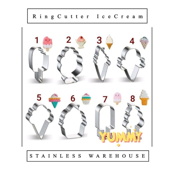 Cetakan Biskuit Kering Karakter Ice cream|Cetakan Kue kering |Cetakan Kue Viral japanese Cookies|Rin