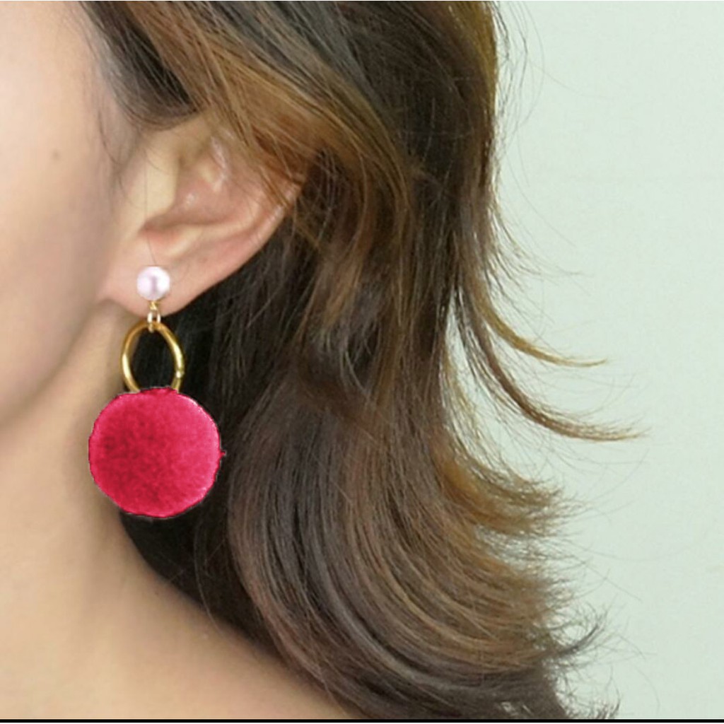 ANTING FASHION WANITA KEKINIAN MODEL TUSUK POMPOM MISS  30