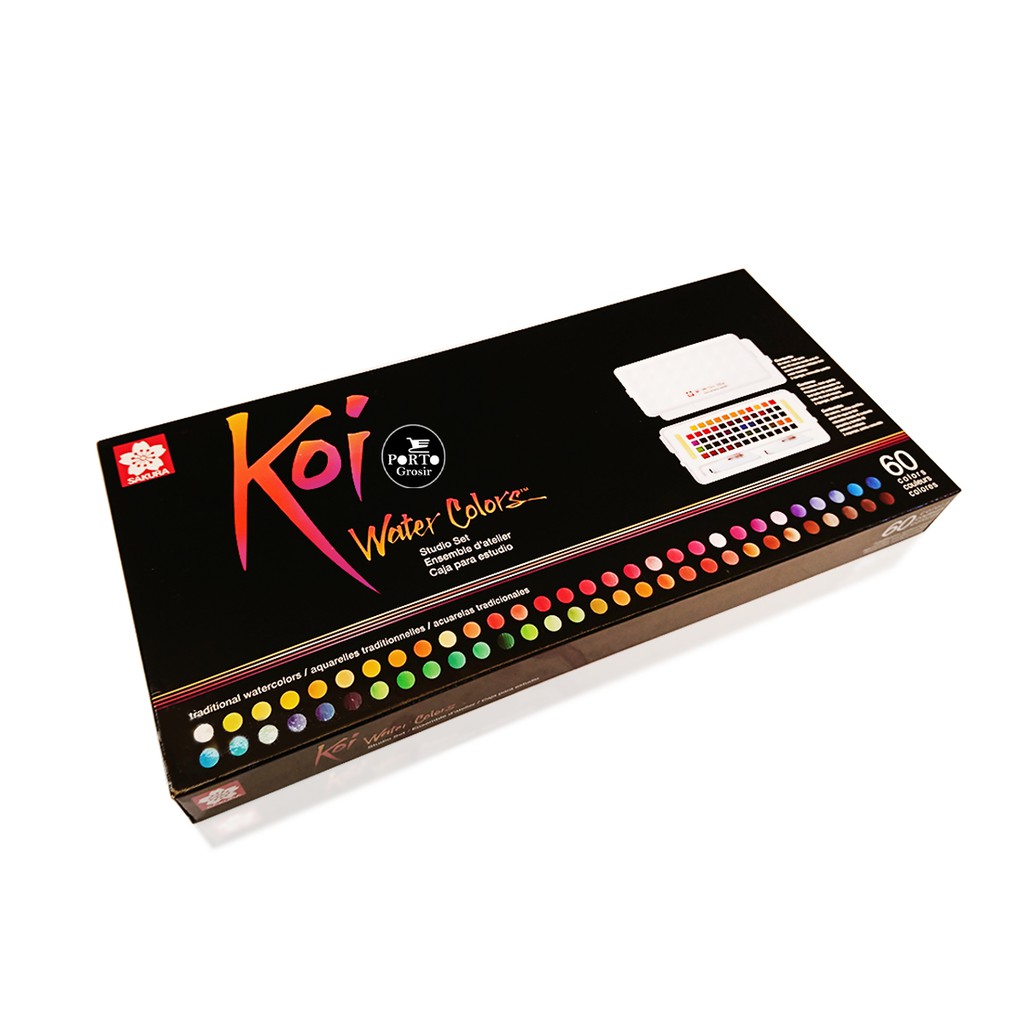 

Sakura Koi Watercolors 60 Studio Set Box Cat Air Cake Watercolour ORI Cat Air 60 Warna Travel