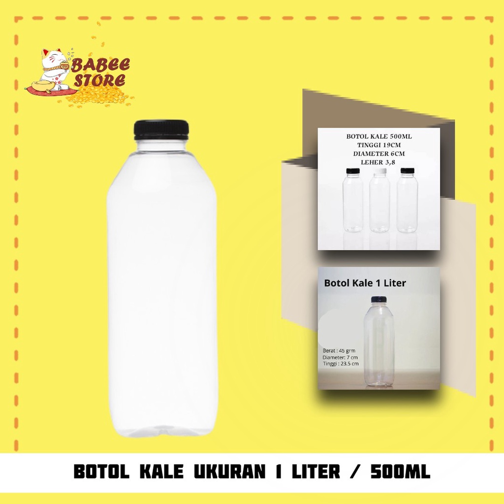 BABEE BOTOL KALE 1 LITER 500ML / BOTOL KALE 1000 ML 500ML / BOTOL MINUMAN KOPI JUS THAI TEA