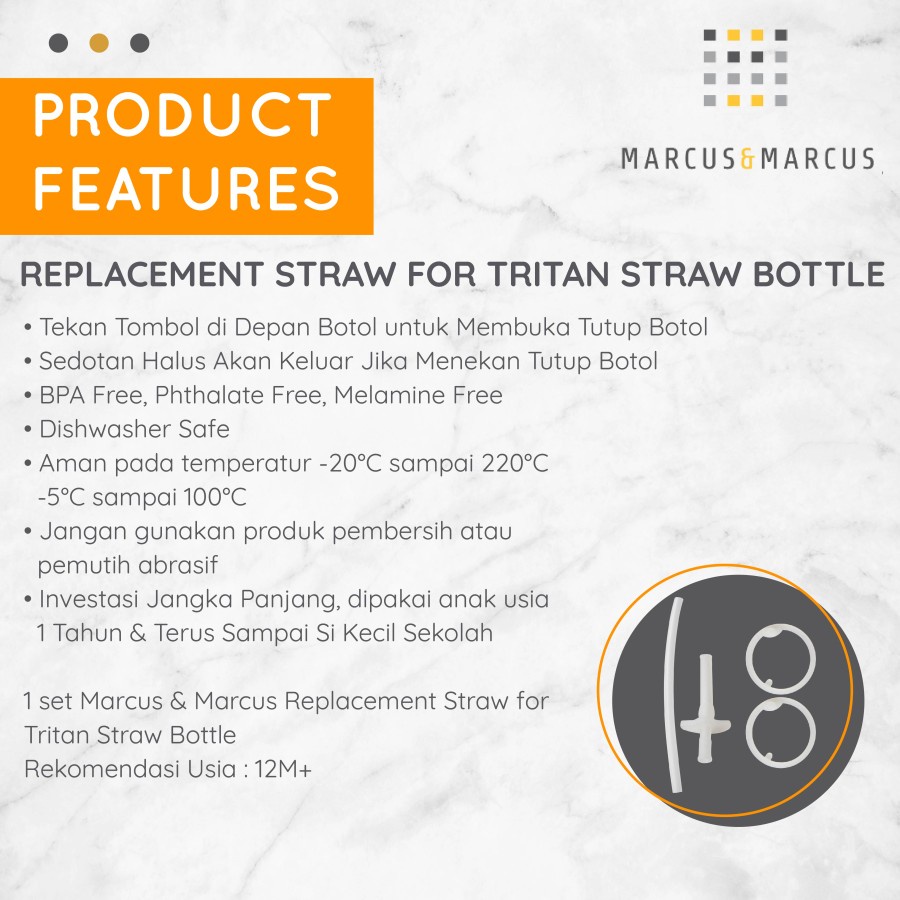MARCUS &amp; MARCUS REPLACEMENT STRAW SET / KD23 RM