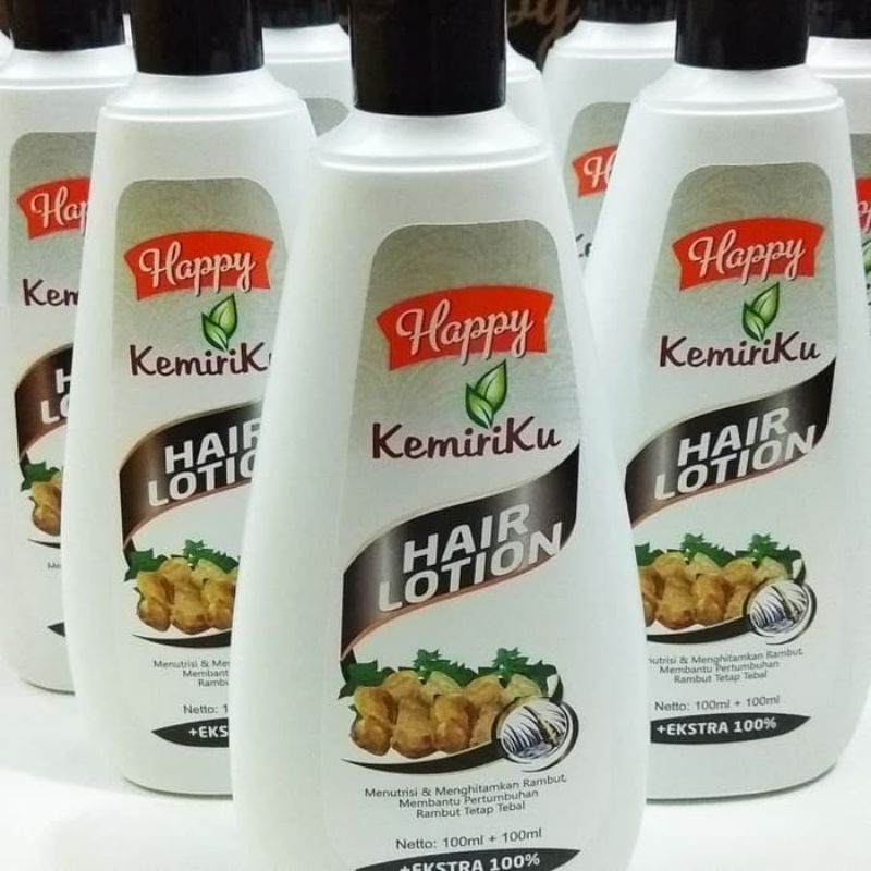 COD Gratis Happy Hair Lotions Kemiri 100 ml + 100 ml Hair Conditioner Penyubur Rambut