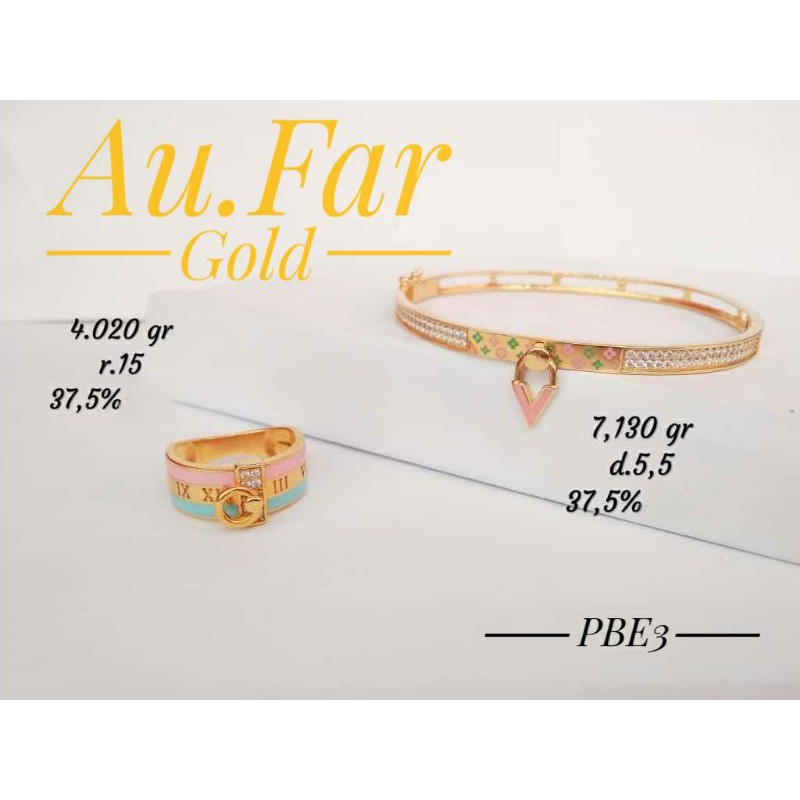 Fashion Aksesoris Wanita Perhiasan Cincin emas kadar 375 dan gelang emas kadar 375
