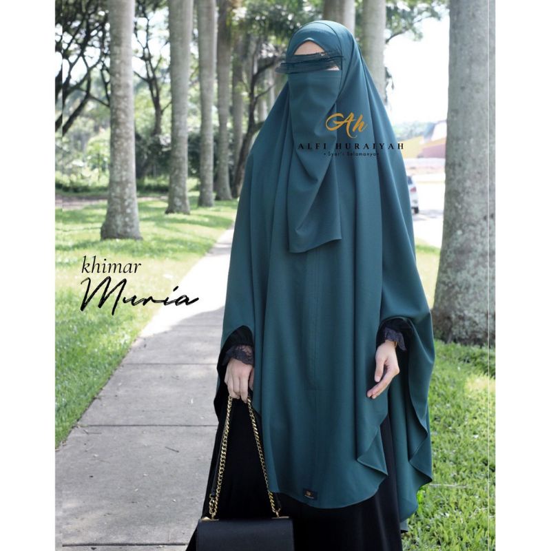 Muria Khimar by Alfi Huraiyah Navy Jumbo