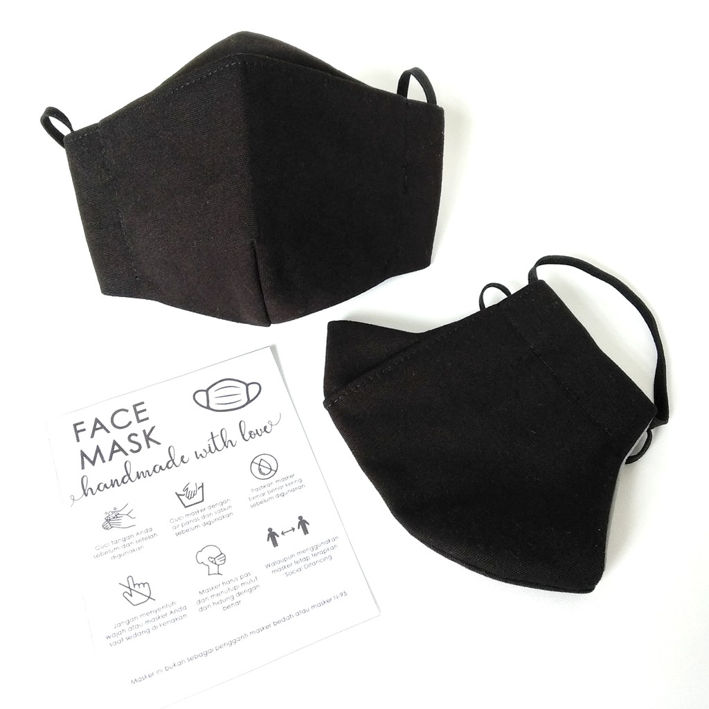 Masker kain face mask  non medis unisex - Hitam