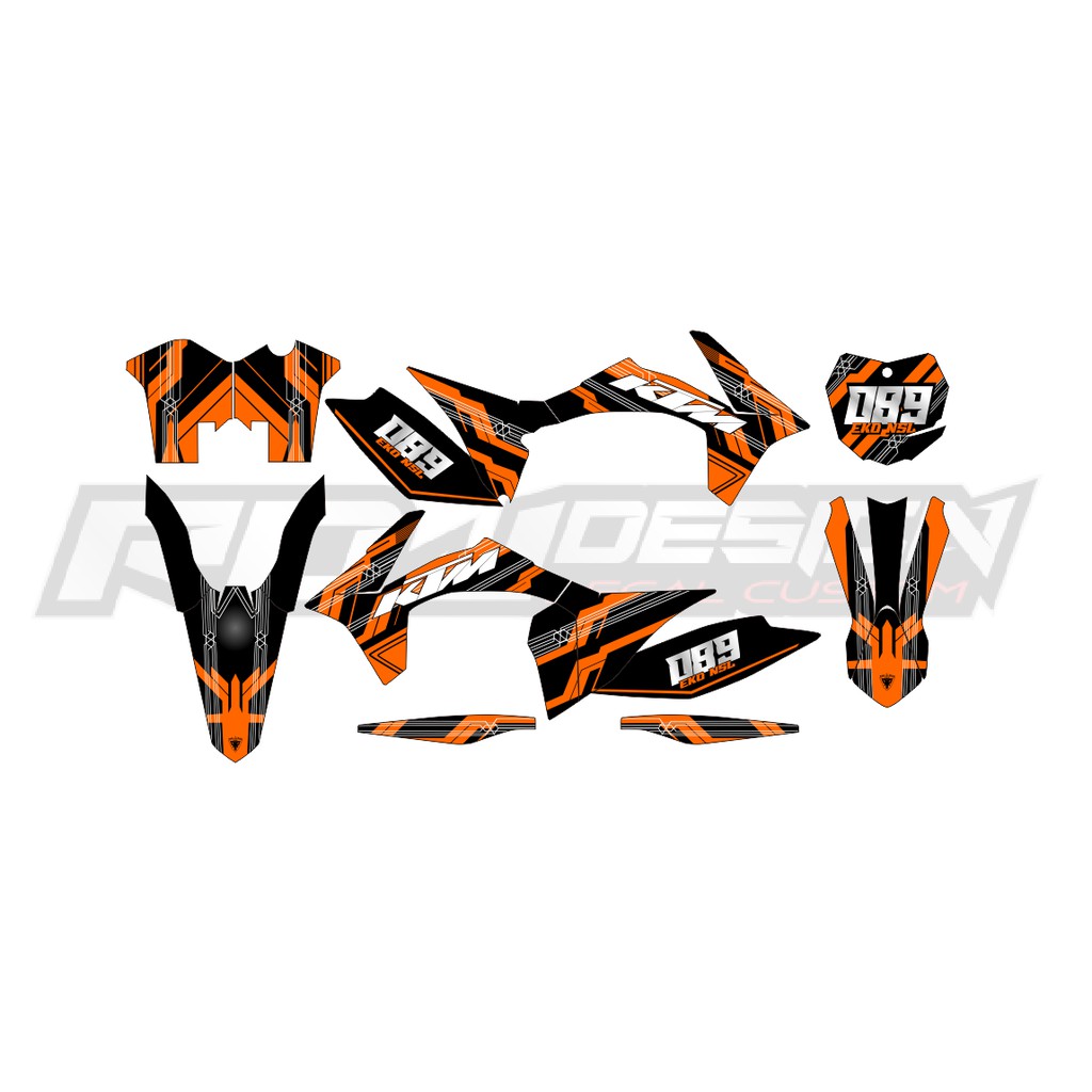 DECAL STICKER KTM 150/200/250/300/350/450 2011 2012 2013 (002) DEKAL STIKER HITAM MERAH