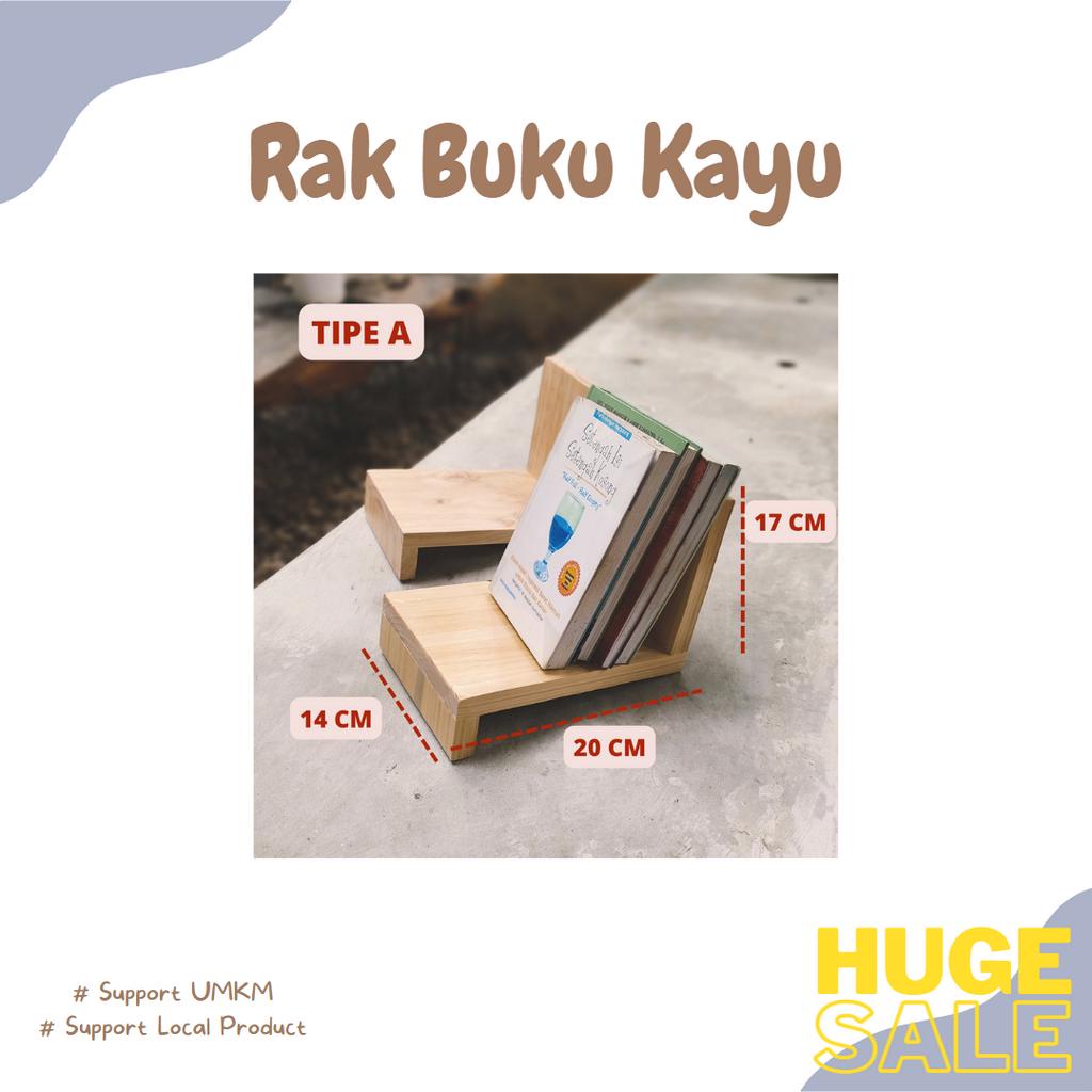 RAK BUKU KAYU STAND / HOLDER KAYU DUDUKAN PENYANGGA