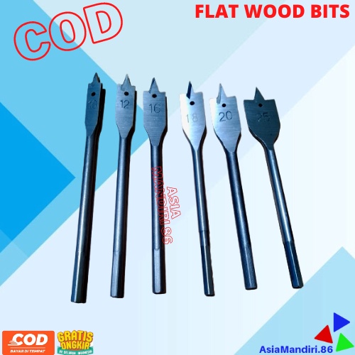 YUKIDO Mata Bor Kayu Kipas Set 6 Pcs / Flat Wood Drill Bit Set 6Pcs / Mata Bor Pelubang Kayu Kipas Mata bor kipas