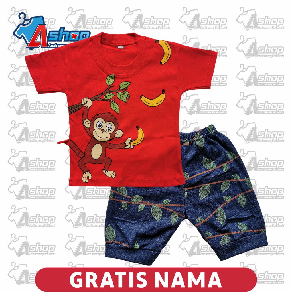 Baju Bayi Motif Monyet Lucu 3 sampai 18 Bulan