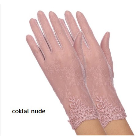 SR60 Sarung tangan Pengantin wanita Wedding gloves Renda tipis Elegan