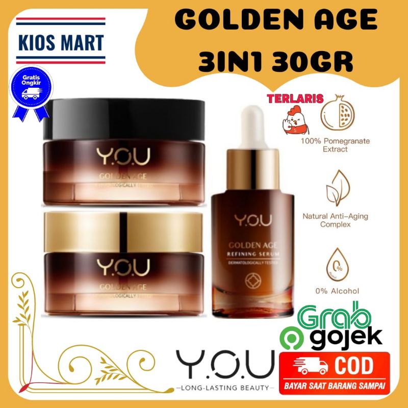 Kosmetik You Golden Age 3 in 1 Refining Serum/Day&amp;Night Cream 30gr