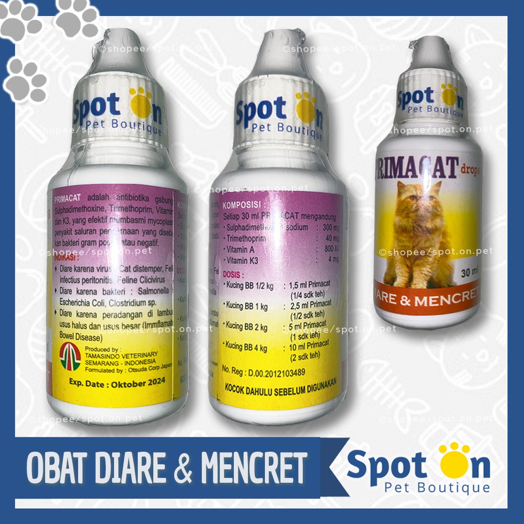 Obat Diare &amp; Mencret Kucing &amp; Anjing Max Diarrhea Primacat | Obat Mencret Kucing Prima Cat | Obat Diare Primacat