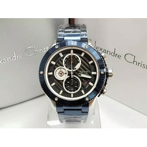 JAM TANGAN ASLI ALEXANDRE CHRISTIE AC 6489 PRIA SPORTY SILVER BLUE ORIGINAL