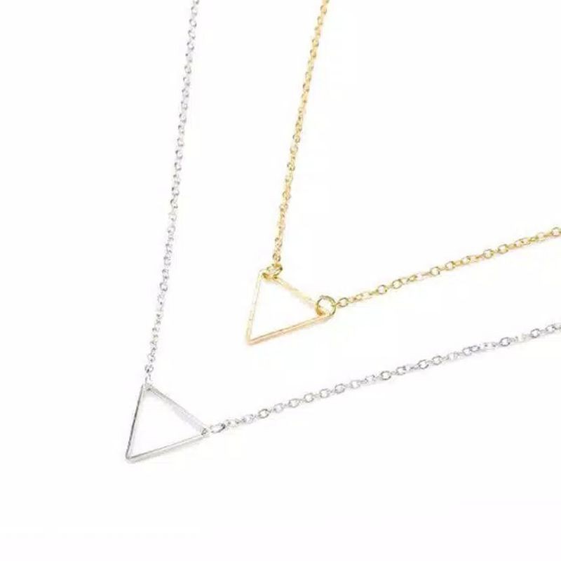 Kalung Rantai Korea Charm Triangle Segitiga Korean Necklace