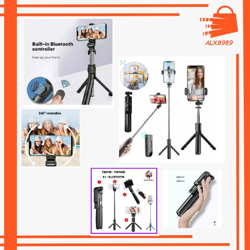 Jual 3 IN 1 Tongsis Tripod holder Xt02 / P20s / xt 02 Bluetooth Selfie