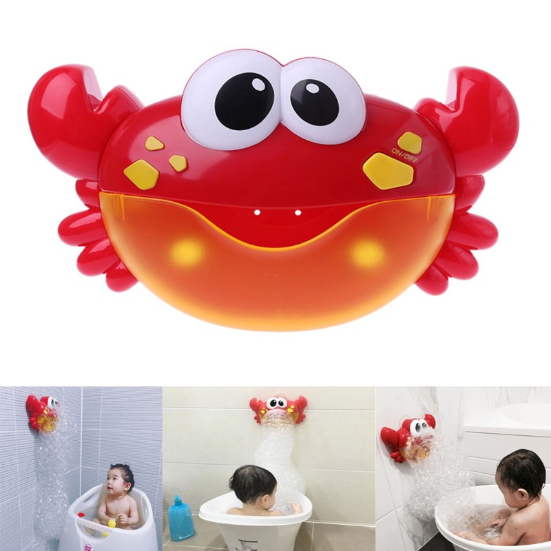 Bubble Crab Pembuat Gelembung Sabun Balon Otomatis dengan Musik - A0317 - OMTHTXRE Red